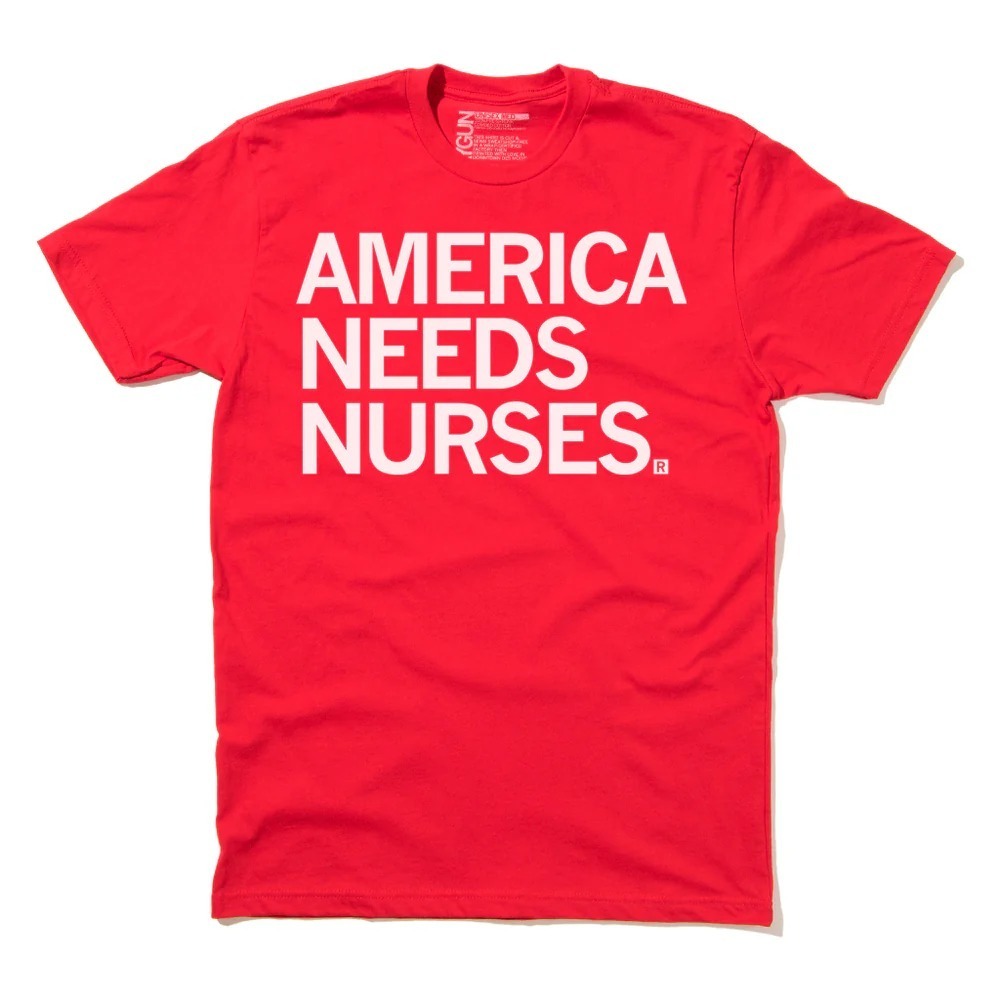 Raygun Unisex America Needs Nurses Red T-Shirt Large NWT